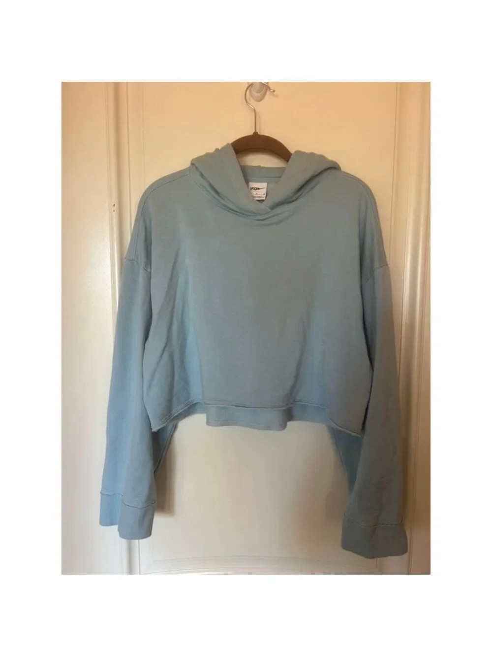 Women's Nike Yoga Light Blue Cropped Hoodie M